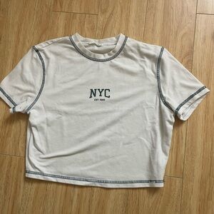 NYC Graphic Tee in white and green